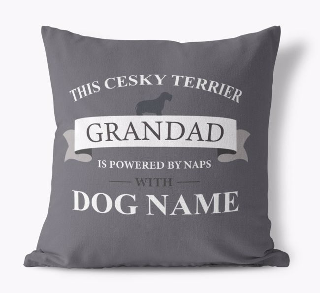 This Grandad Is Powered by Naps With... : Personalised Canvas Cushion